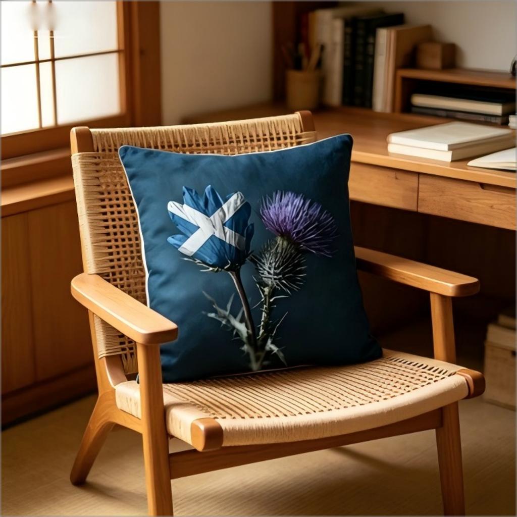 Scottish Flag Thistle Flower Throw Pillow Cover Vintage Dark Floral Art Decorative Cushion Case For Bedroom Couch Home Decor