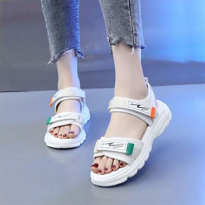 Campus Style Sports Sandals Summer  New Comfortable Flat Bottom Student Leisure Soft Sole Velcro Beach Shoes
