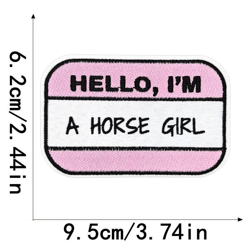 10pcs /Lots Pink Horse Heart Patch Pattern Letter Slogan Embroidered Patches Jackets Hats Backpack Sew Badges Iron On Patches Diy 
