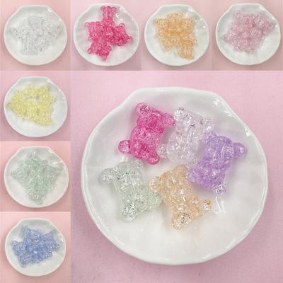 Moda 18.5*22.5mm Accesorios Acrílicos DIY Collar 5 PIEZAS Oso Estallando Pulsera Joyería Hecha a Mano Fabricación Transparente cuentas