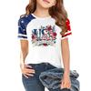 Casual Short Sleeve Crew Neck T Shirt Raglan Sleeve Graphic Print Lightweight Comfortable Soft Fabric Summer Top for Women