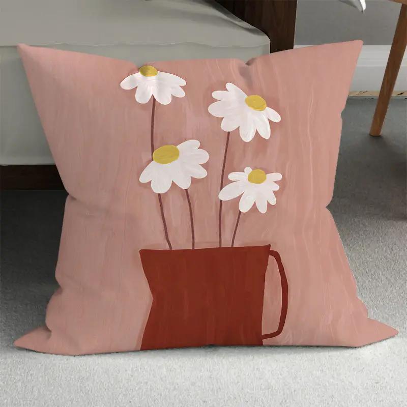 Bedroom Pillowcase Cute Summer Sunflower Decorative Flower  Living Room Bed Sofa Office Chair