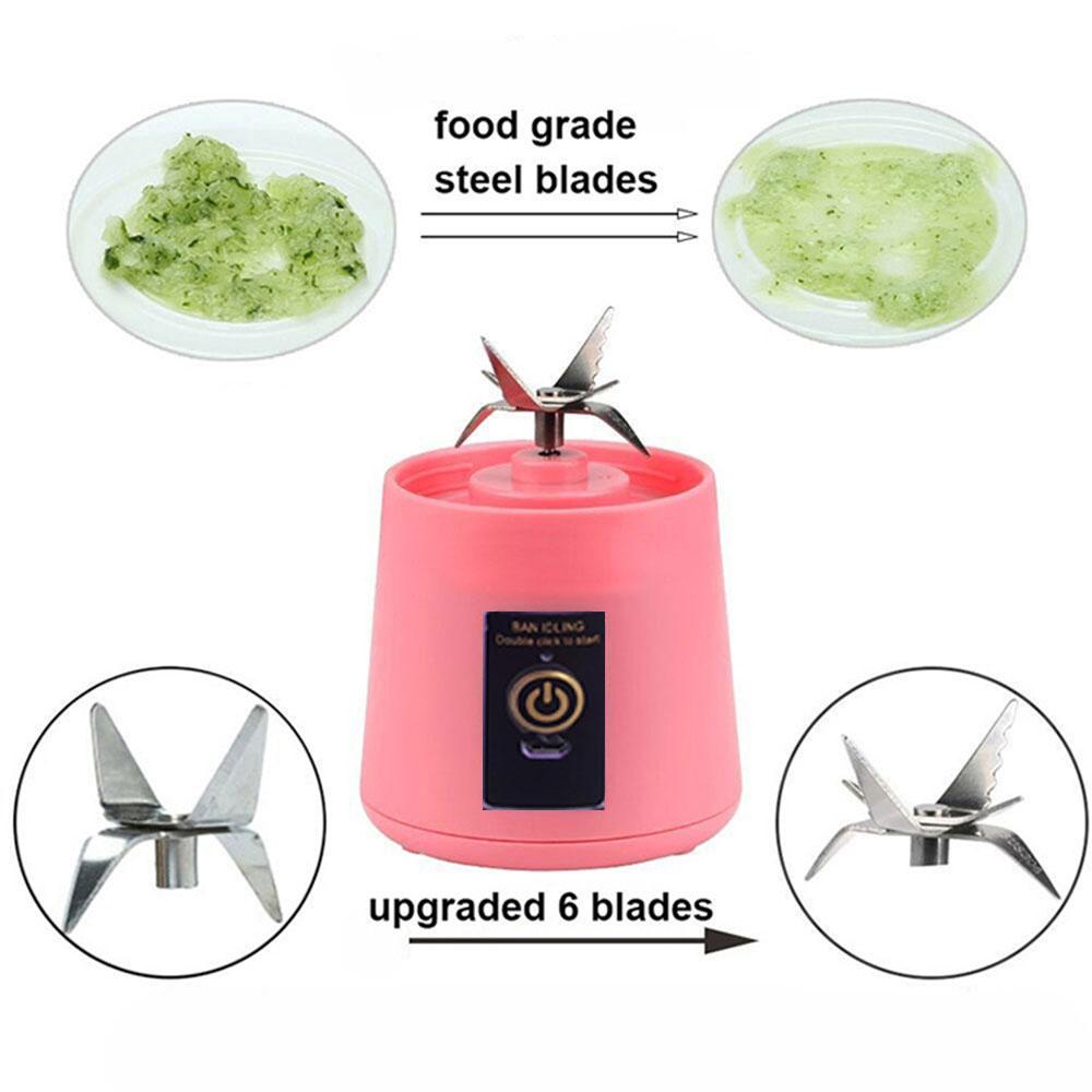 Mini Portable Blender Milkshake Cup With USB Rechargeable 6 Blades Mini Fruit Juice Mixer Shake Take Juice Cup
