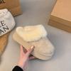 Women's Hairy Mouth Soft Bottom Large Size Thickened Winter Warm Fur One Padded Lining Ankle Boots Non-slip Baotou Cotton Half Slippers