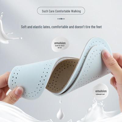 Atmungsaktive Rindsleder-Latex-Sports-Einlegesohlen für Damen und Herren – Schweißabsorbierend, Bequem, Weich, Dünn, Hochelastisch, Lederschuh-Einlagen