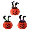 Halloween Decoration Witch Striped Legs Pumpkin Doll Creative Desktop Decor for Party Haunted House Horror Theme Living Room