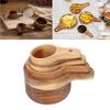 4PCS Wood Measuring Cups Set Stackable Baking Cooking Measuring Cup Kitchen Measure Tool for Dry Ingredients Tea Milk Powder