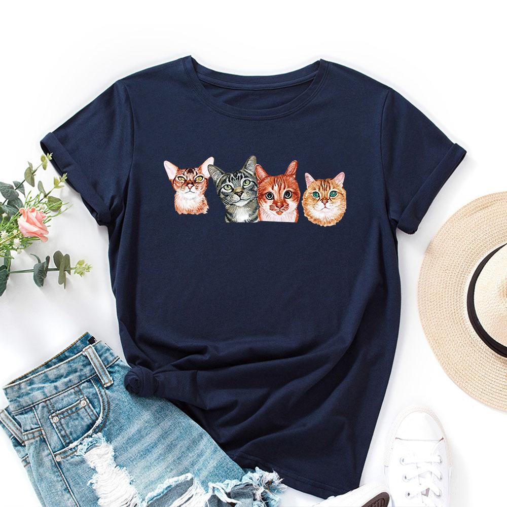 Women's Lips Letter Printed Loose Round Neck Short Sleeved T-shirt for Women Shirt