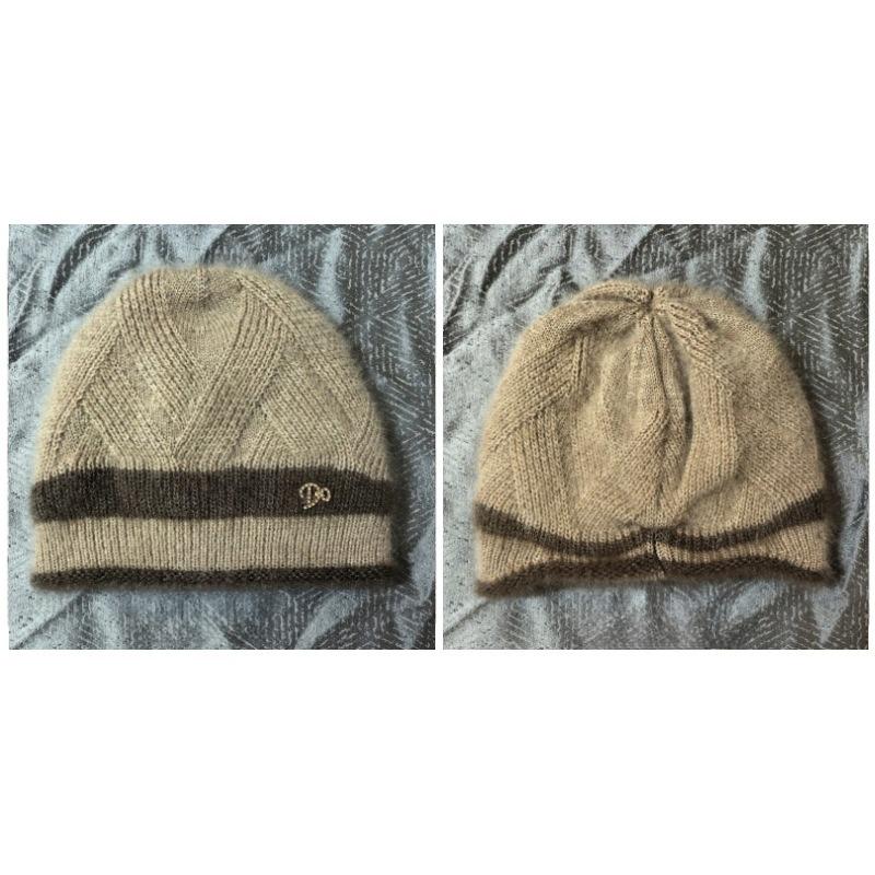 Woolen Hat, Women's Pile Hat, Autumn and Winter Thick Double-layer Warm Knitted Hat