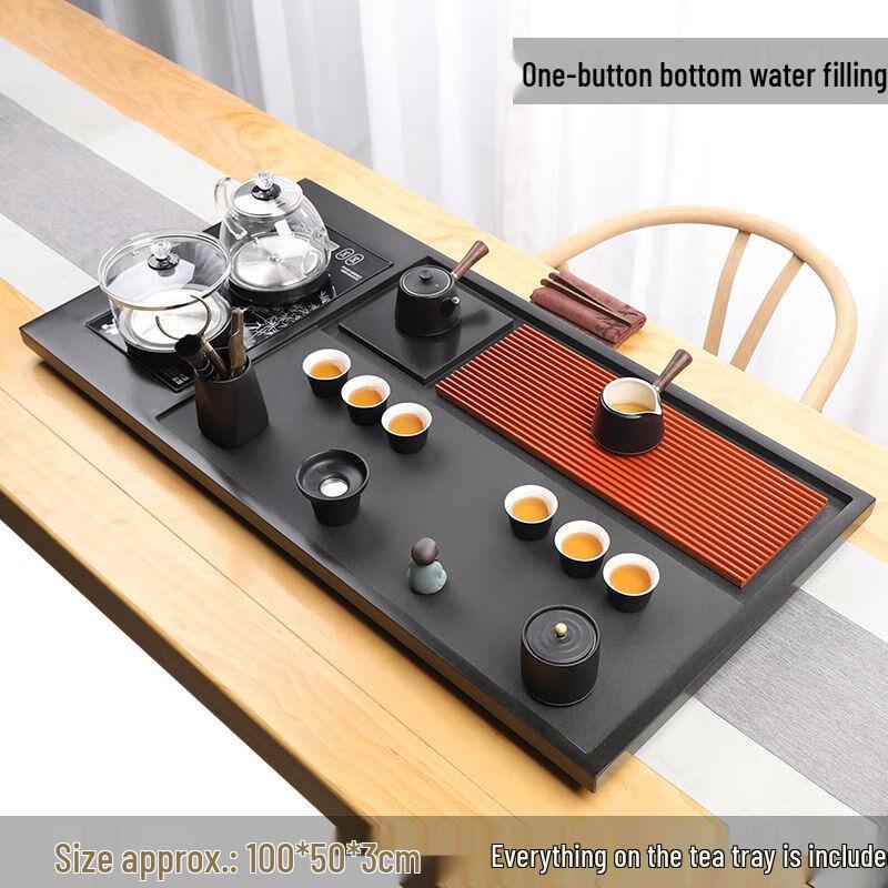 Qianxing Wujin Stone Tea Table & Tea Set