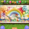 2D Whimsical Pastel Rainbow Backdrop Photography Background Banner
