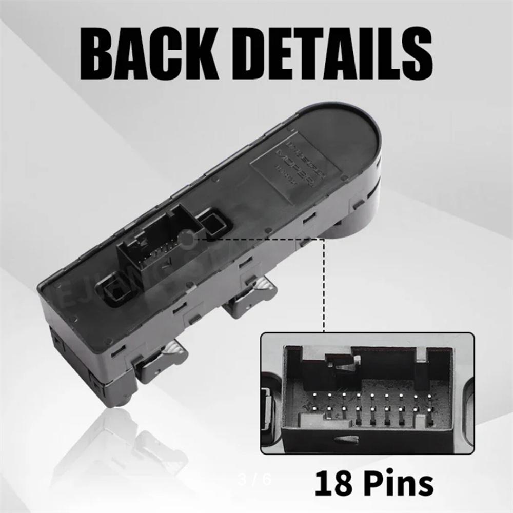 For Jeep Renegade/Liberty Power Window Switch 18-Pin Driver Side 2016-2023