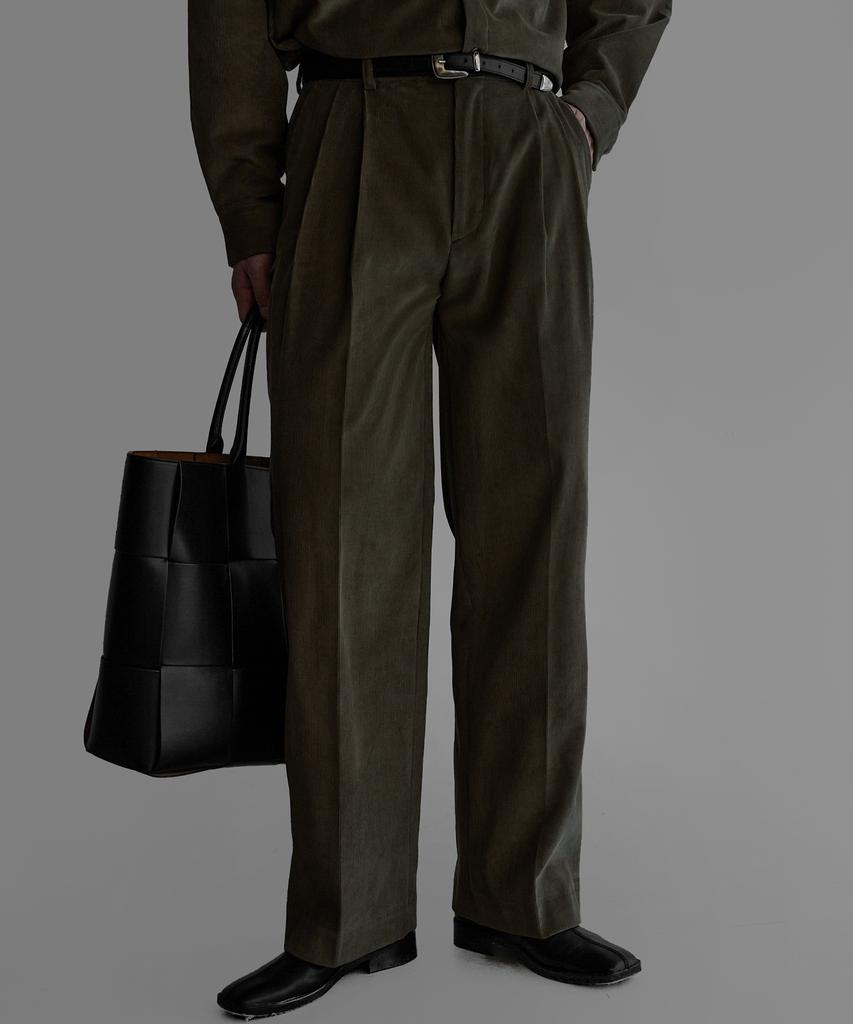 Baulopeulodeogteu Corduroy Setup Pants [Khaki]