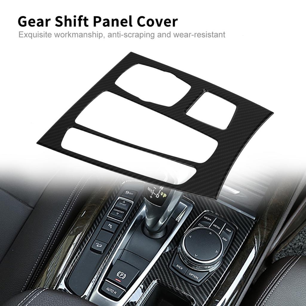 Car Interior Center Gear Shift Panel Cover Trim for BMW X5 X6 F15 F16 14 18 (Carbon Fiber)