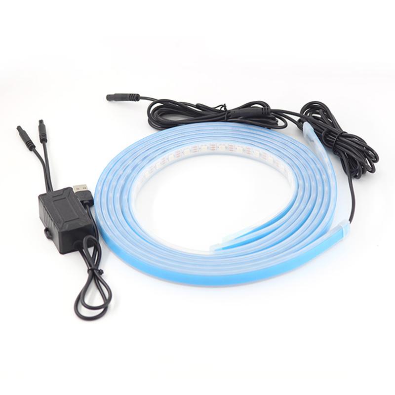 

C15U 1.5m USB Car LED Strip Lights Car Outside Decor Ambient Light Voice Control Colorful Breathing Lights (No Remote) Type A