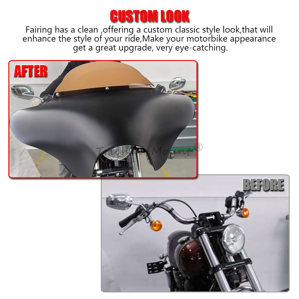 For Yamaha V Star 650 Classic XVS650A 1999-2015 Suzuki Honda Harley Motorcycle Part Front Batwing Inner Outer Fairing+Windshield
