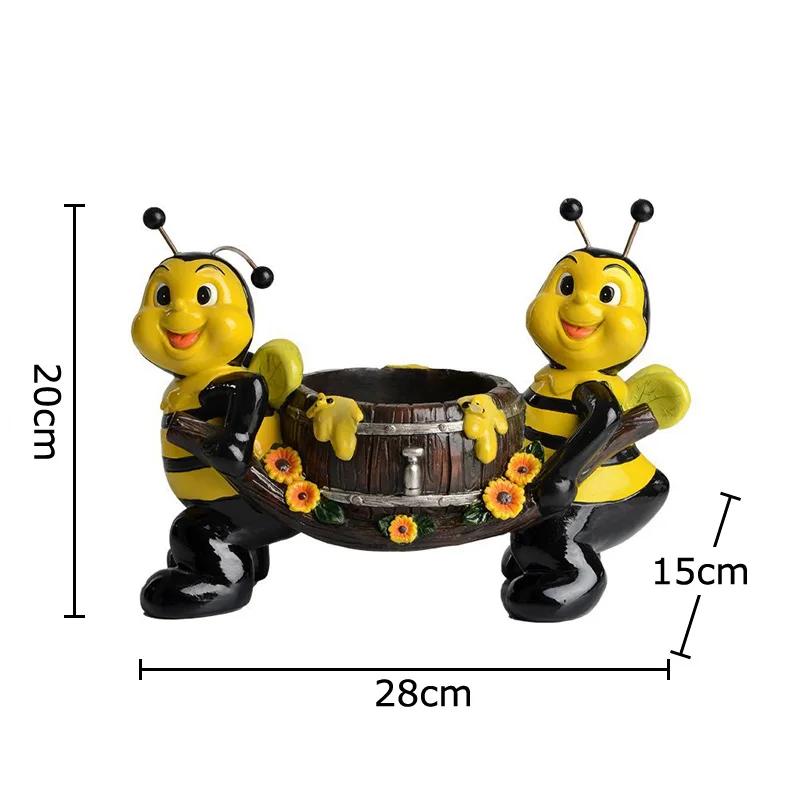 

Creative Cartoon Bee Vase Resin Plant Pots Table Decoration Flowers Arrangement Lovely Bee Floral Vases Room Aesthetic Decor