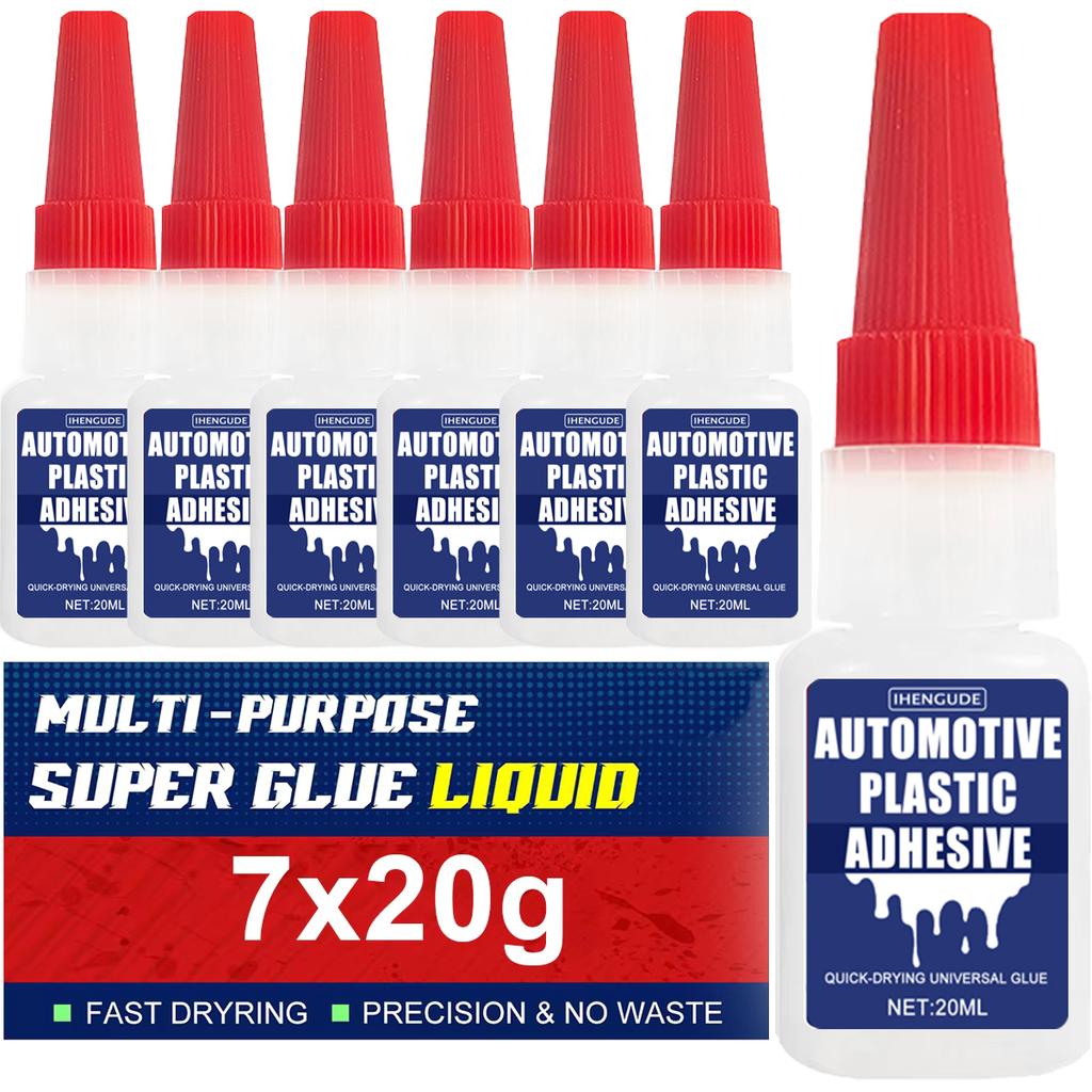 Super Strong Glue 20g (7-Pack), Cyanoacrylate Adhesive, Suitable for Hard Plastics, Crafts, Ceramics, Picture Frames, Leather, Metal, Strong Adhes