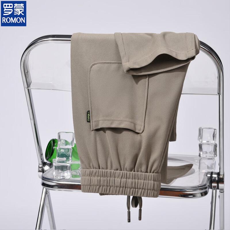 

ROMON Men s Ice Silk Waffle Cooling Straight Casual Pants M