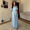 Autumn New European and American Amazon Cross-border Lace-up Shirt Long-sleeved Top A-shaped Skirt Two-piece Set