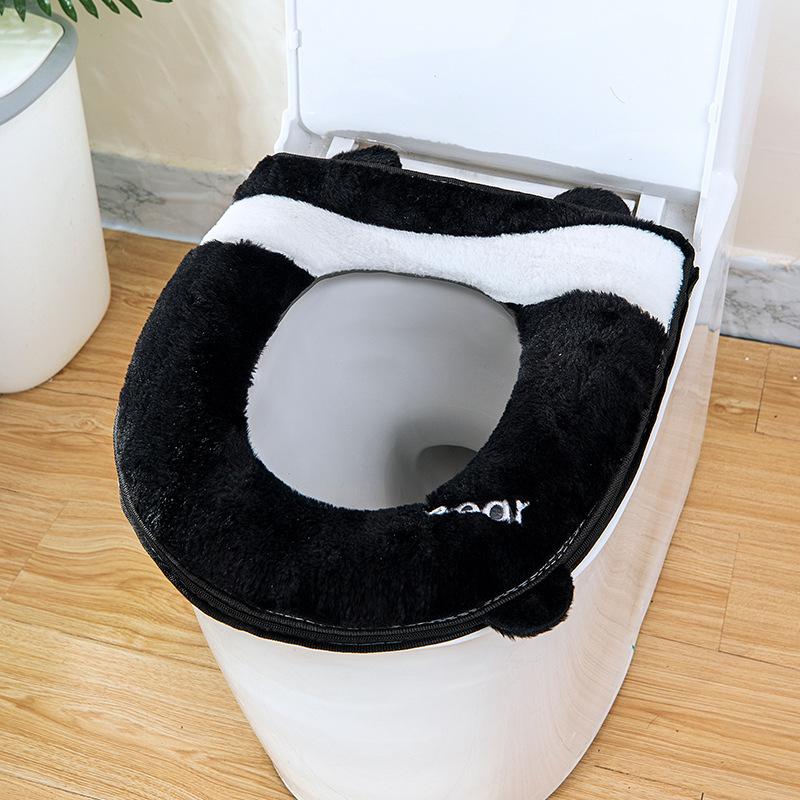 Toilet cover household toilet bathroom zipper four-season toilet чёрный