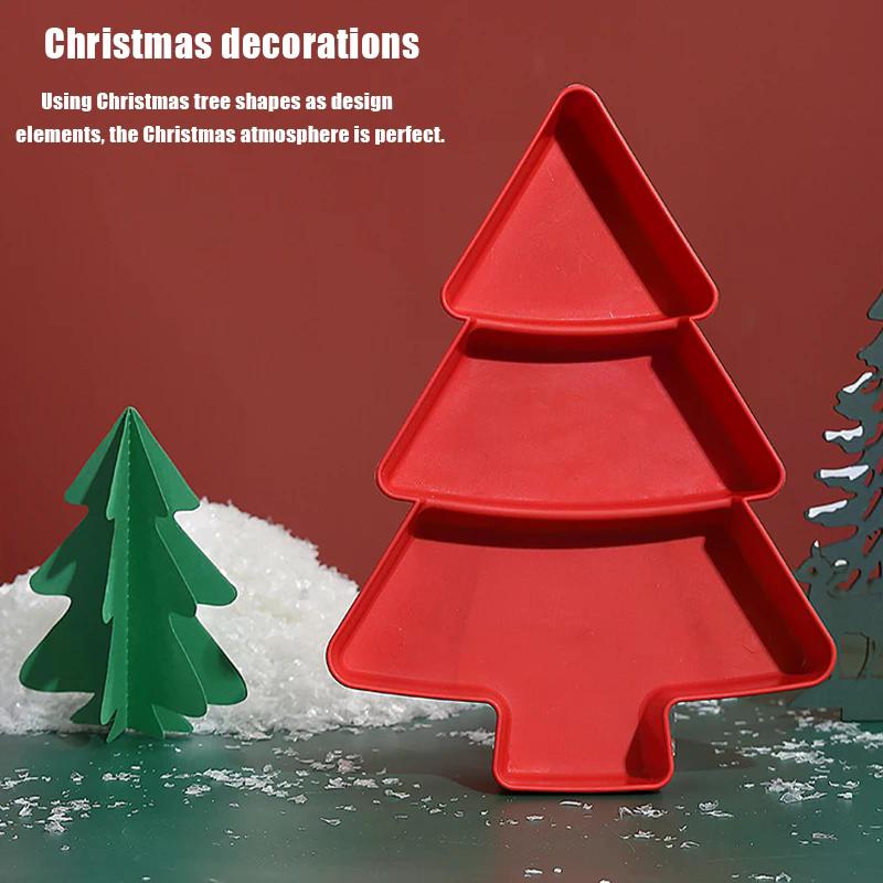 Albero di Natale Creativo Piatto Frutta Diviso Vassoietto Caramelle Frutta Secca e Semi di Melone Scatola Contenitore