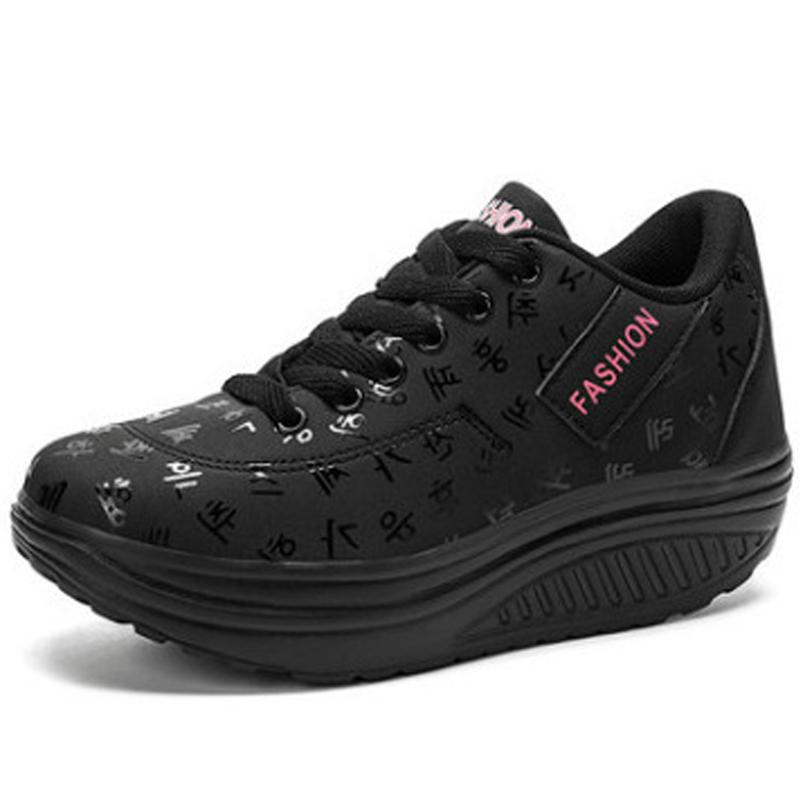 

Женские кроссовки для бега 2025 Новая осенняя мода Женские кроссовки Платформа Рокинг обувь Женские удобные клинья Повседневная обувь WSH3293 35