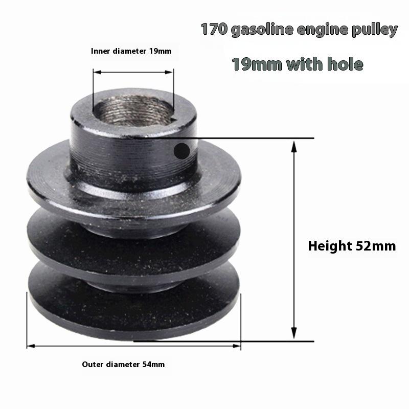 19/20Mm Double Groove Flat Key Shaft V Belt Pulley For 168F 170F Gasoline Engine Accessories