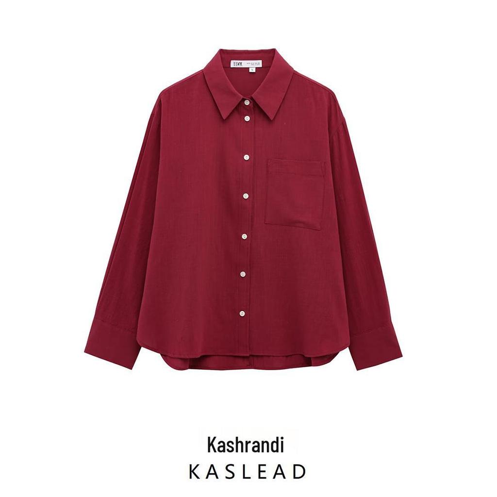 Spring 2025 Women's European and American Style Linen Loose Shirt - Fashionable and Versatile