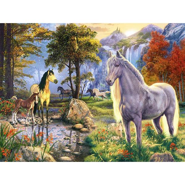 

Алмазная картина Лошадь, полная круглая дрель, 5D Diy, Алмазная вышивка, животное, стразы, картина, полная круглая мозаика, украшение для дома Full Round 20x30CM