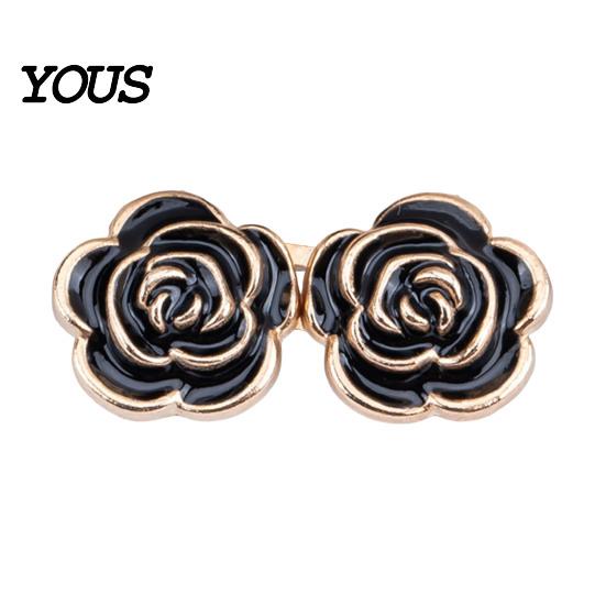 Comfortable Waist Support Pins 1 Pair Rose Tightener Pins, No-sew Pants Tighteners, Detachable Metal Flower for Jeans Skirts Waistband Narrowing