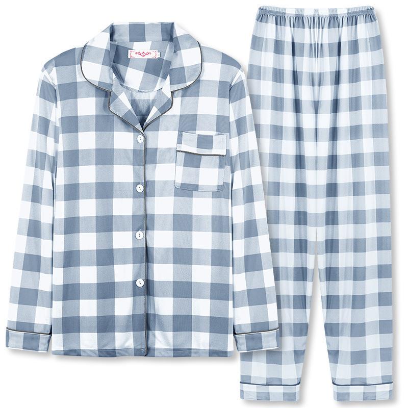 Women's Spring Autumn Home Furnishing Pajamas Sleepwear Set Long Sleeve Pants Set Casual Breathable Sleep Home Furnishing
