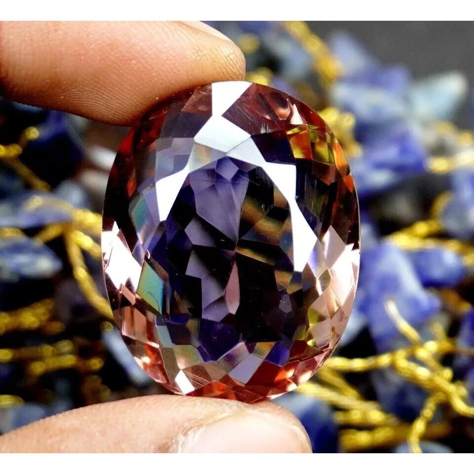 Beautiful Oval Color Change Alexandrite Shiny Natural 75 Ct+ Certified Gemstone