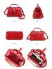 Full-Grain Cowhide Convertible Women's Shoulder Handbag with Metal Hinge Buckle