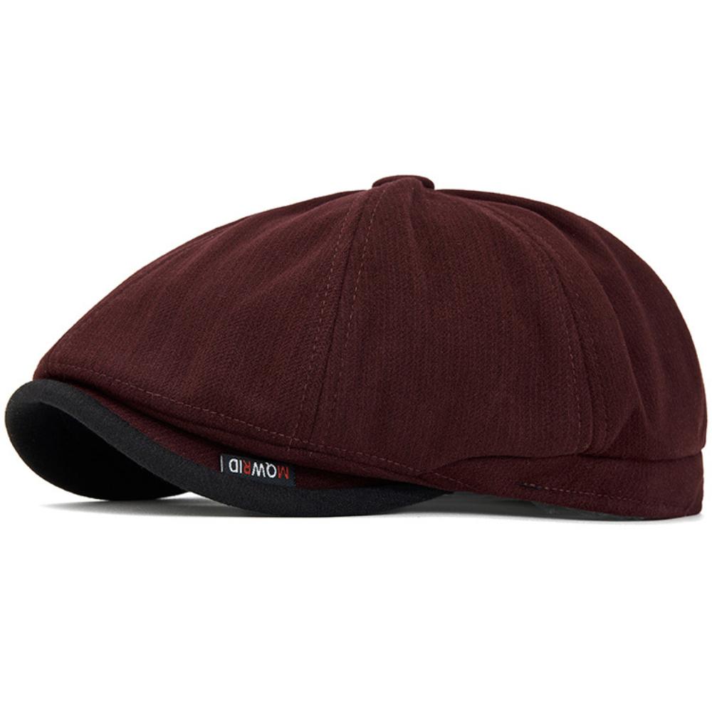 HT5029 Beret Cap Men Women Autumn Winter Knit Hat Warm Artist Painter Wool Beret Hat Male Female Octagonal Flat Cap Mens Berets
