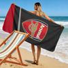 Arsenal Logo on Red and Black Shield Patterned beach towel quick dry perfect for travel outdoor sports jogging the beach and swimming
