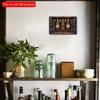 2d Flat 30*20cm, Whiskey Wooden Decorative Plaque Sign, Square Floral Emblem, Boho Style, for Home, Kitchen, Garden, Bedroom, Bar.