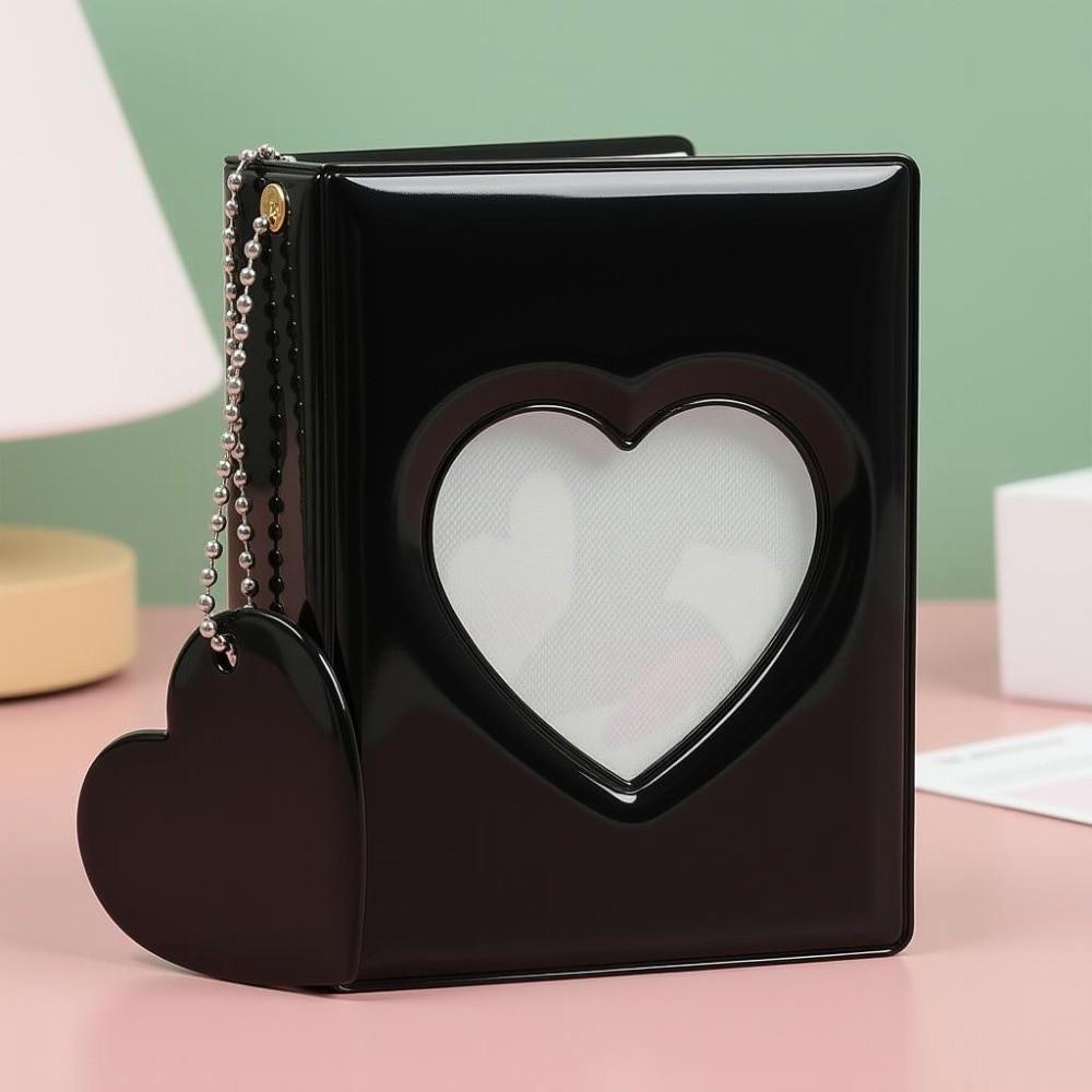 3 Inch 40 Pockets Love Heart Photo Album Portable Card Book Photocard Album  Photo Storage чёрный