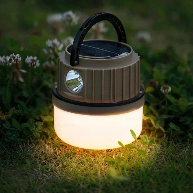Solar Camping Light 2400Mah Rechargeable Led Ipx5 Waterproof Portable Emergency Lamp Outdoor Multifunctional Camping Light