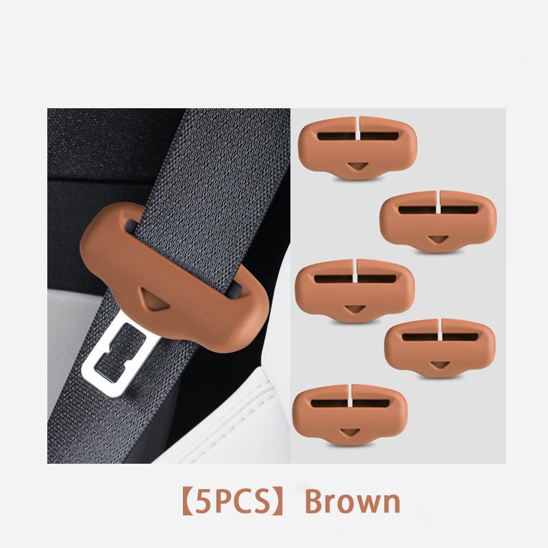 5PCS Car Seatbelt Buckle Cover Soft Silicone Anti-scratch Protector Safety Belt Buckle Guard Universal Car Clip Protection Cover
