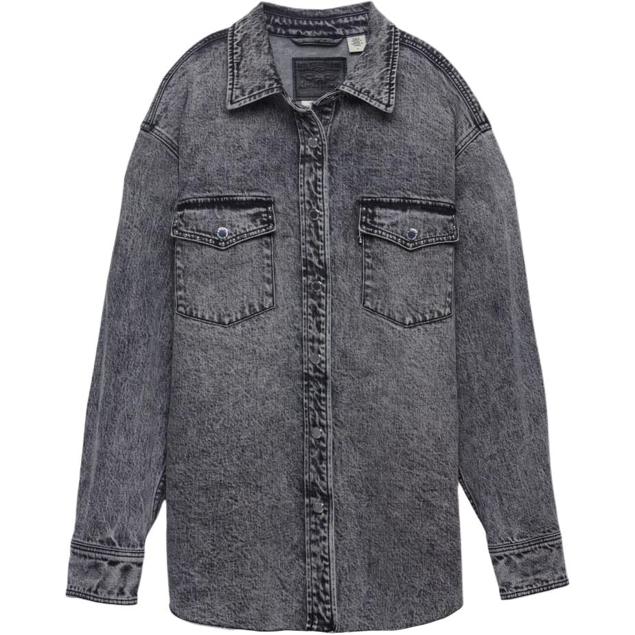 Levis Rock & Roll Series Casual Lapel Hem Whisker Design Single-Breasted Denim Jacket Women Jackets 002Z1-0000