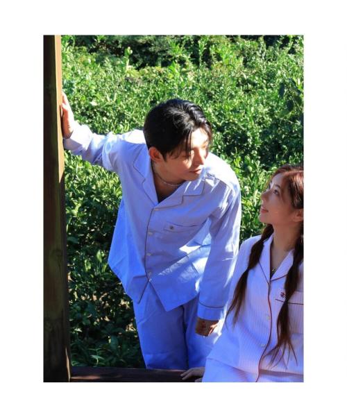 [Beanpole] Baumwoll-Streifen-Pyjama-SET [Versand aus Korea] 100% Original