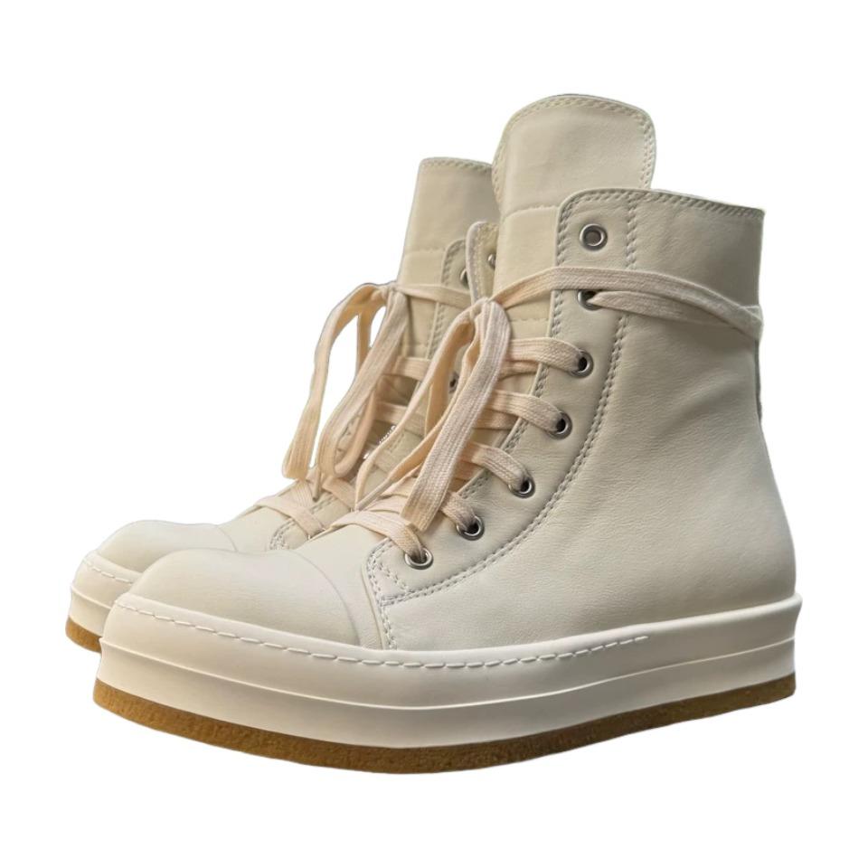 

Мужские высокие повседневные туфли Женские кроссовки на платформе из кожи Роскошная шнуровка Застежка-молния Классическая дизайнерская обувь на осень 36