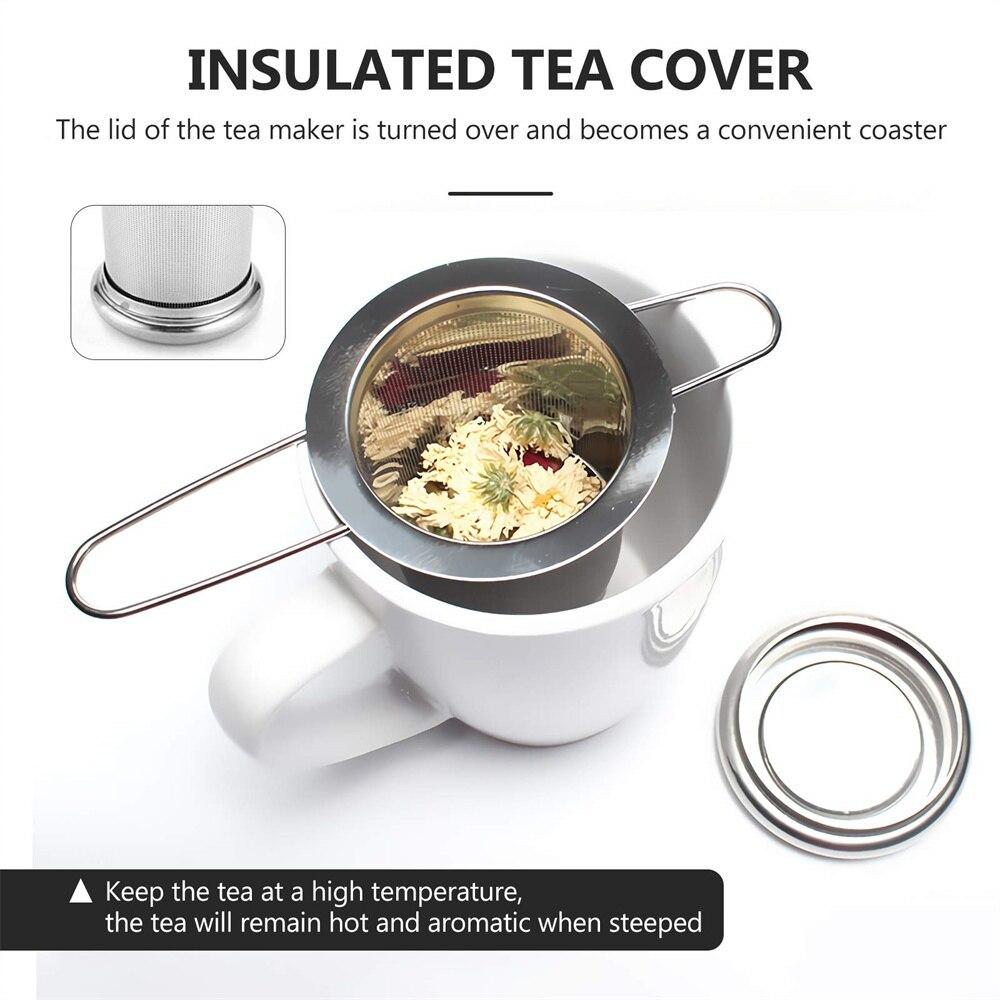 1pc Stainless Steel Mesh Tea Infuser with Lid Reusable Cup Strainer Loose Leaf Spice Filter for Teapots Mugs Cup To Steep Tea Coffee
