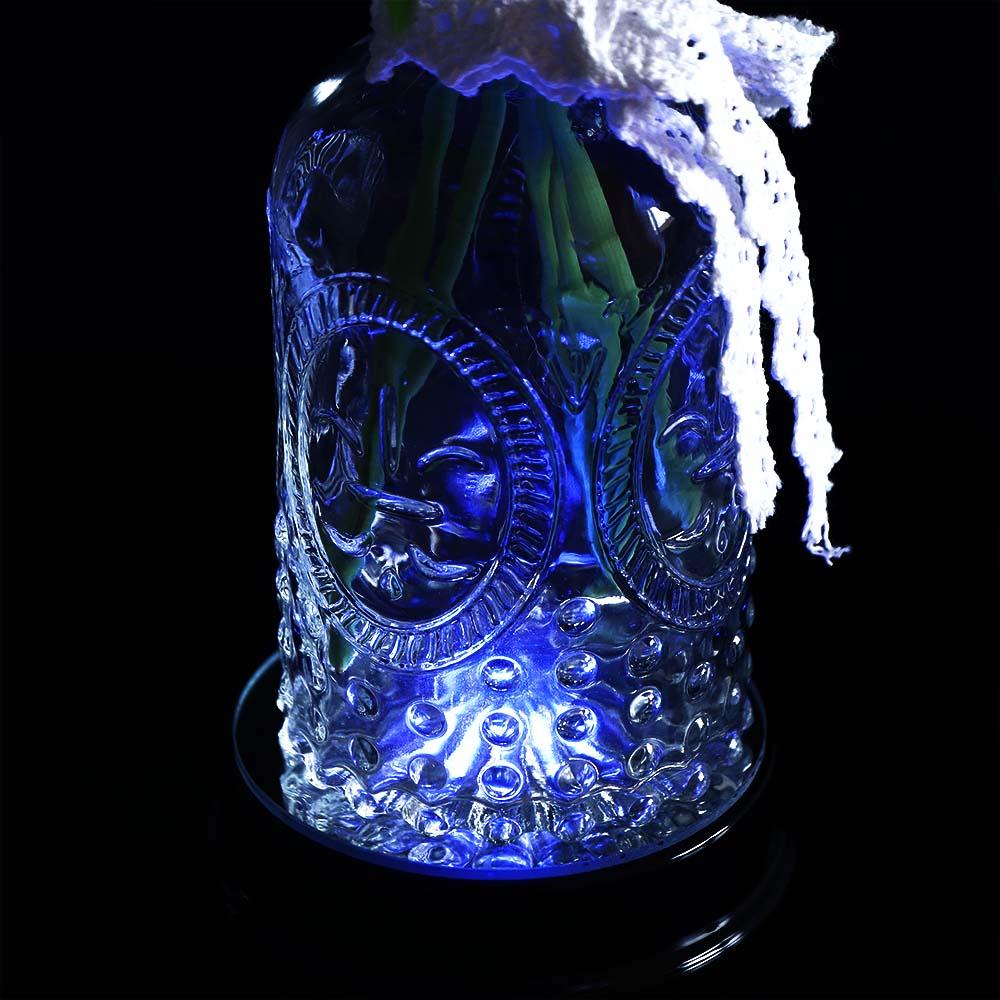 Creative Plastic Shell DIY Gift Showing Black Colorful Display Stand LED Ornament Crystal Light Base Luminous Base