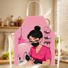 Avental de Artista de Unhas, Design de Técnica de Manicure, Uniforme Rosa de Salão, Presente para Profissional de Unhas, Avental de Cozinha para Profissional de Beleza