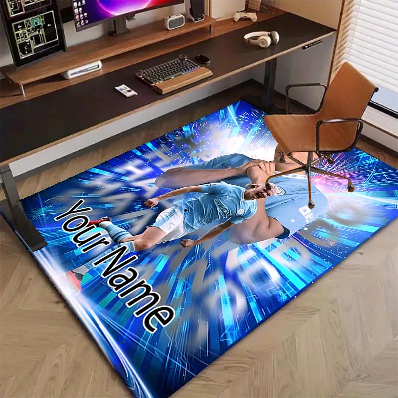 Haaland Design Area Rug Personalized Name- Non-Slip, Soft & Cozy Floor Mat for Living Room, Office - Indoor/Outdoor Carpet
