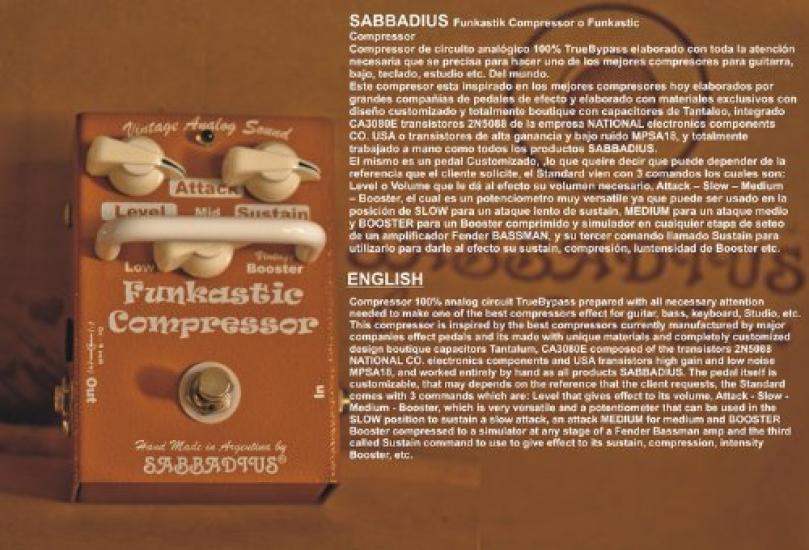 

Sabbadius Custom Pedal Effects Funkastic Compressor, педаль ручной работы из Аргентины
