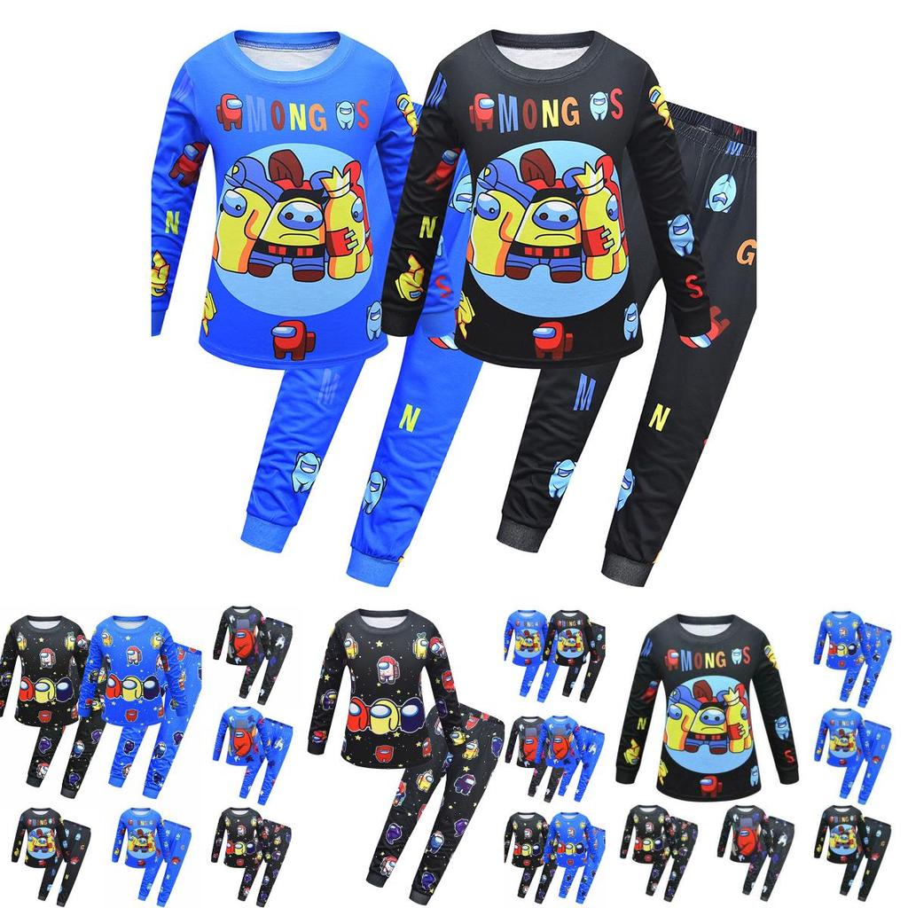 Among Us Zestaw Piżamy Koszulka z Długim Rękawem dla Dzieci Miękka Oddychająca Bielizna Nocna