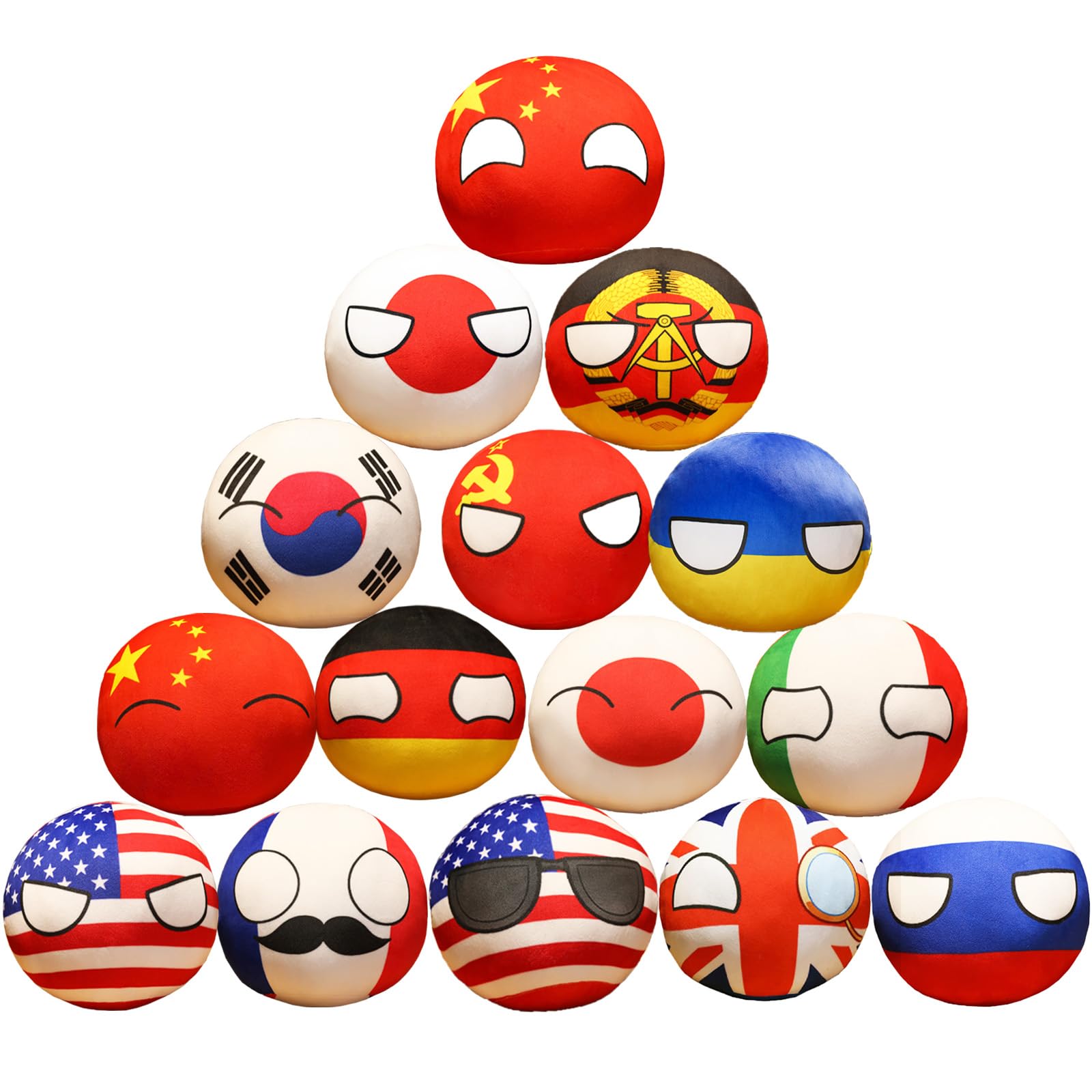 

Набор из 15 мягких игрушек Польшабол, мягкие игрушки в виде стран, 10 см, брелок в виде страны